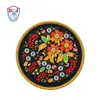 10cm Embroidery Sublimation Printing Flower Design Patch Coaster with silicone dots back