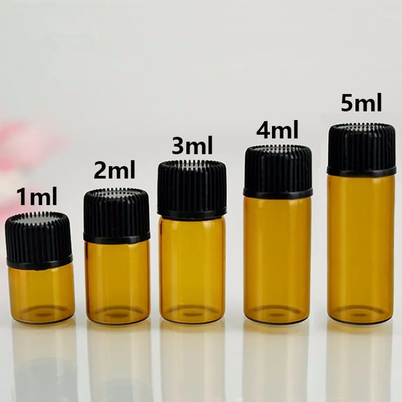 2ml Glass Vial Brown 1ml 3 Ml Amber Clear Glass Essential Oil Bottle 5ml Blue Small Sample 4040