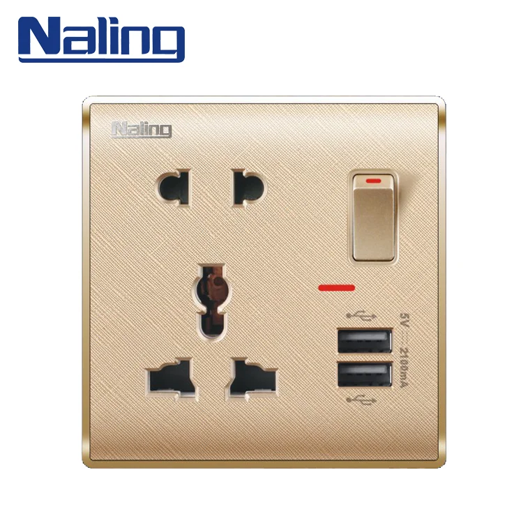 Naling Brand Pakistan Prices Electric Wall Switch And Socket With 5v