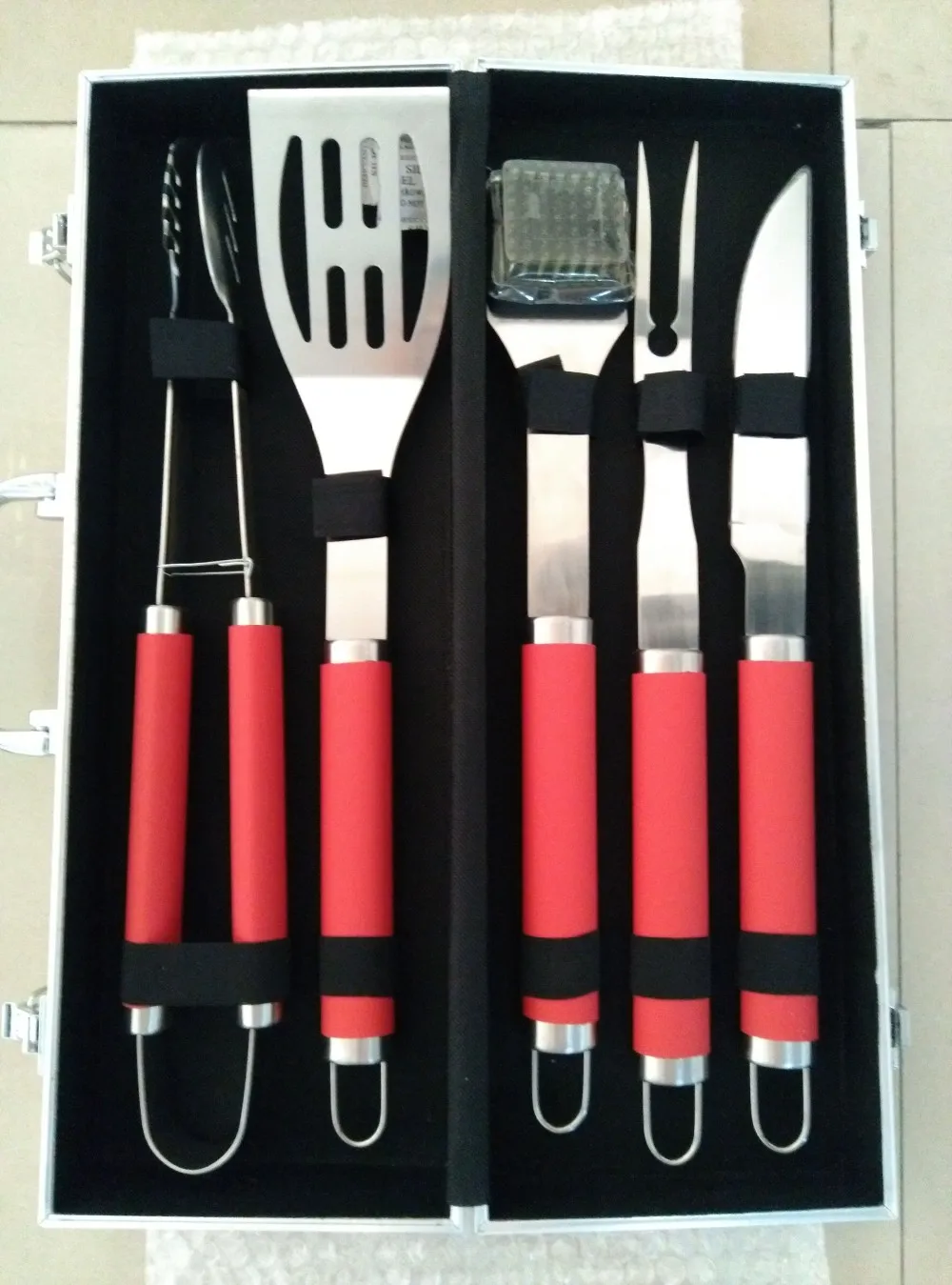 5pcs Luxury Bbq Tool Box Grill Set With Aluminum Case Buy 5pcs Bbq