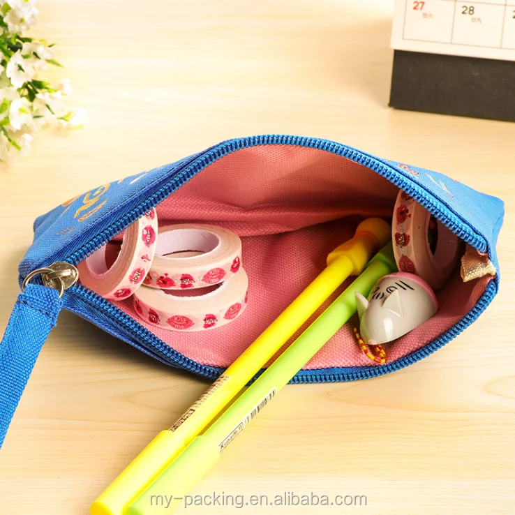 Stock Item China Suppliers Wholesale Eco Plain Cotton Canvas Pencil Bag