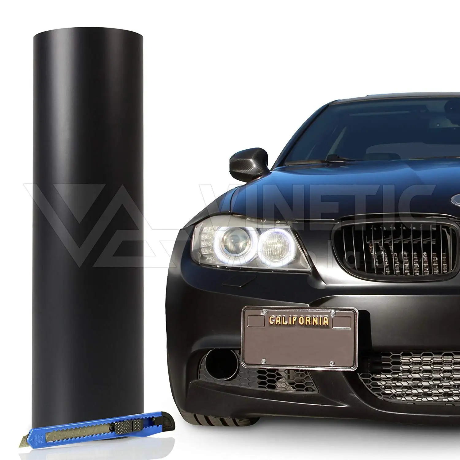 *60/"x84/" Matte Flat Textured Black Vinyl Wrap Sticker Decal Air Release Bubble