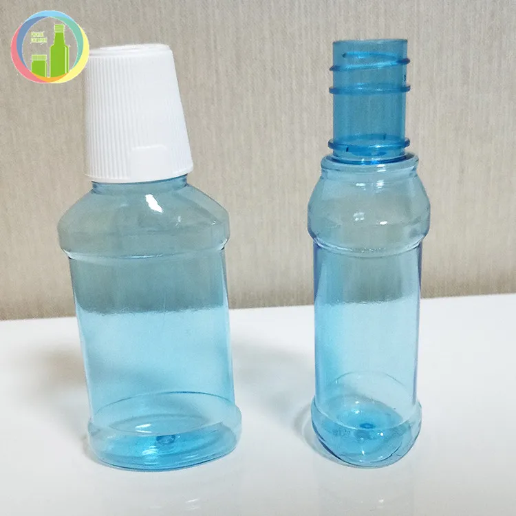 High Quality Pet Plastic Bottle Blue Gargle Liquid Bottle For Mouthwash ...