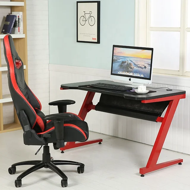 Multi Use Simple Pc Gaming Computer Desk With Wooden Desktop Buy