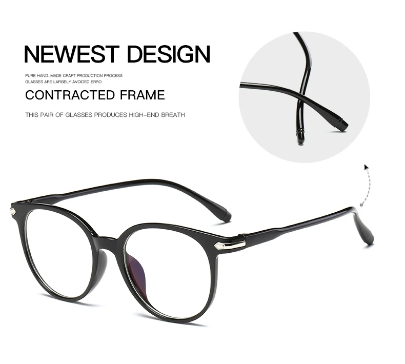 Women Glasses Frame Men Anti Blue Light Eyeglasses Frame Vintage Round