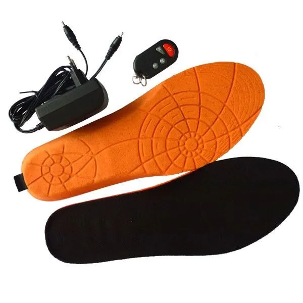 2pc Battery Electric Foot Heated Shoe Boot Insoles Heater Socks Snow Feet WARMER 