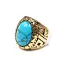 Afxsion wholesale Men's casting gold Turquoise diamond custom stainless steel ring