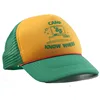 Men Women Stranger Baseball Cap Dustin Things 3 Cosplay Hat Mesh Trucker Cap Adult "Camp Know Where" Green Yellow Cap Halloween