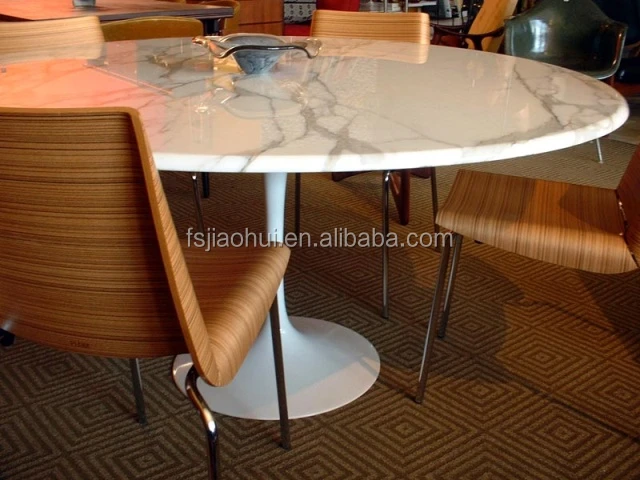 Jh 121 superior de mármol de fibra de vidrio base mesa tulip ... Vidrio comedor diseño