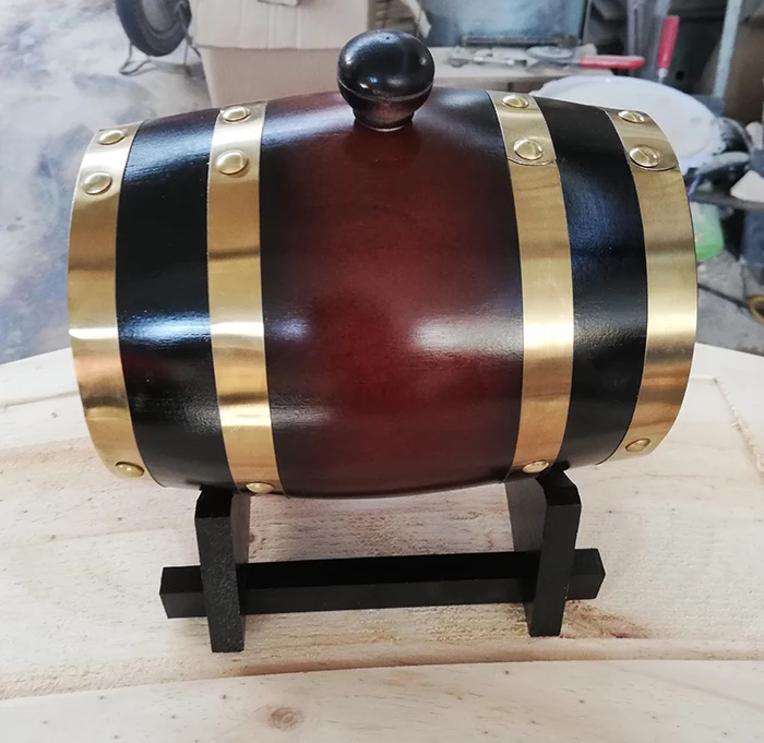 1l Varnish Finish Pine Wood Wine Barrel For Whisky,Brandy And