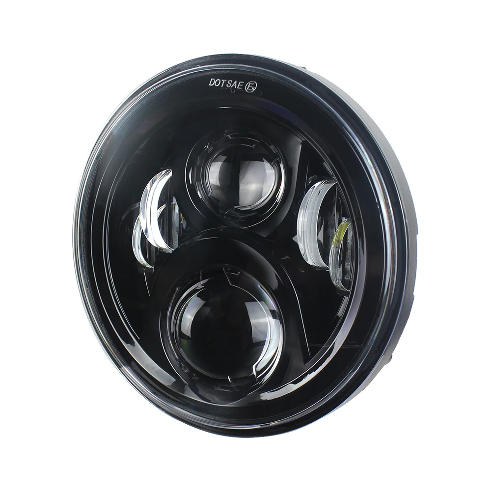 7" Inch Round LED Headlight Angle Eyes Hi-low Beam Kits For Motorcycle