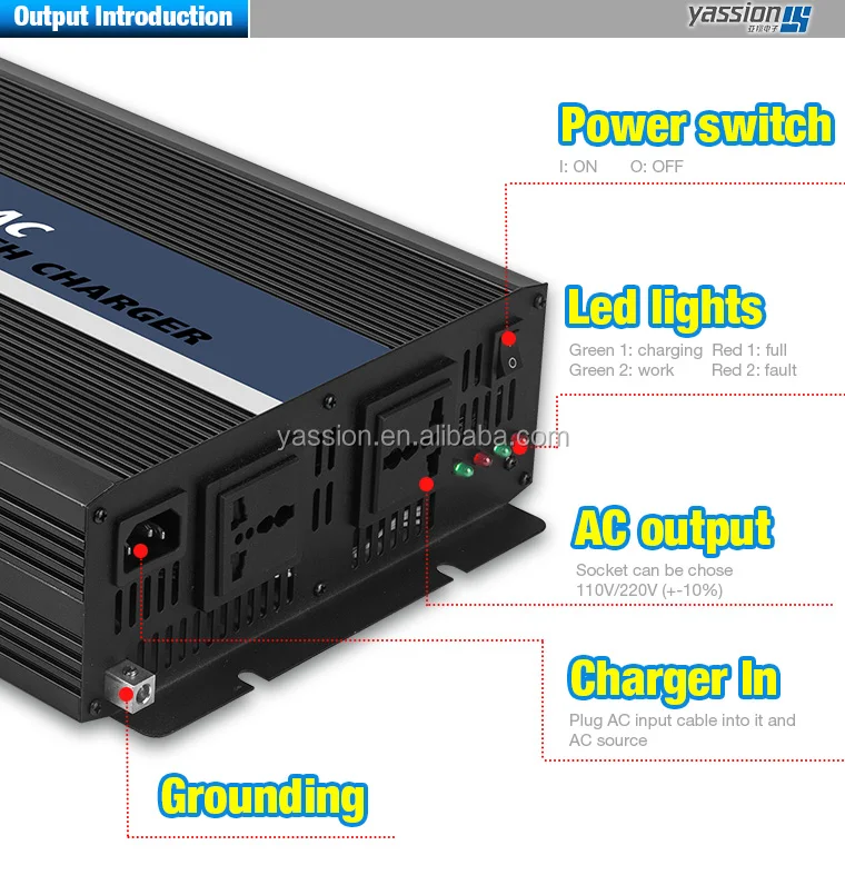 Power Inverter With Charger Dc 12v Ac 220v 1000w 2000w 3000w 5000w