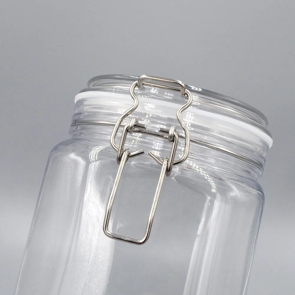 60ml 150ml 400ml 450ml 650ml 2000ml Clear Pet Square Wire Bale Jars