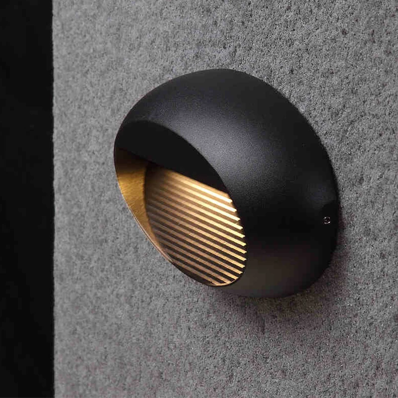 Modern Black Aluminum Outdoor Led Wall Light Fixture