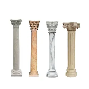 Polished Shaft Interior Marble Round Stone Columns