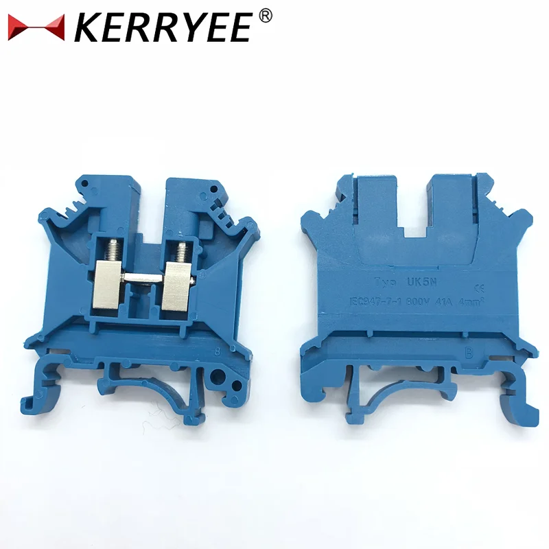 4mm2 Din Rail Terminal Block Screw Mounted 800v Blue Uk5n Buy