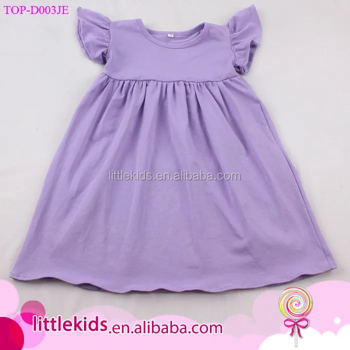 2 Year Old Baby Girls' Knit To Cotton Flutter Sleeve Dress Handmade
