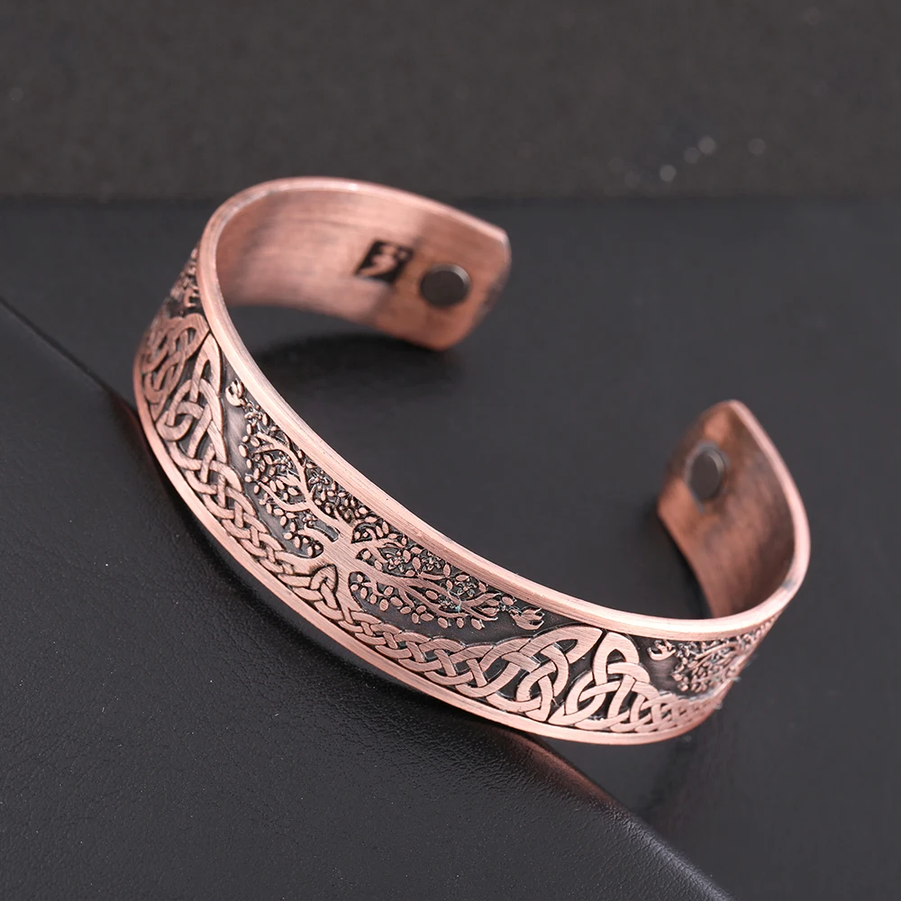 时尚爱尔兰结形状仿古铜颜色锌合金男士磁性手镯