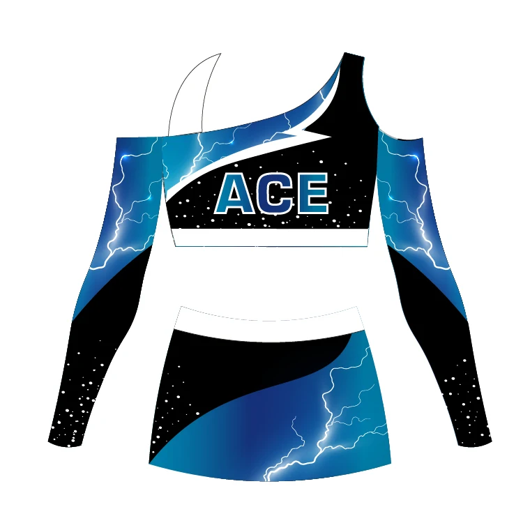 Sublimation Cheerleading Uniform,Cheerleading Skirt With Rhinestones