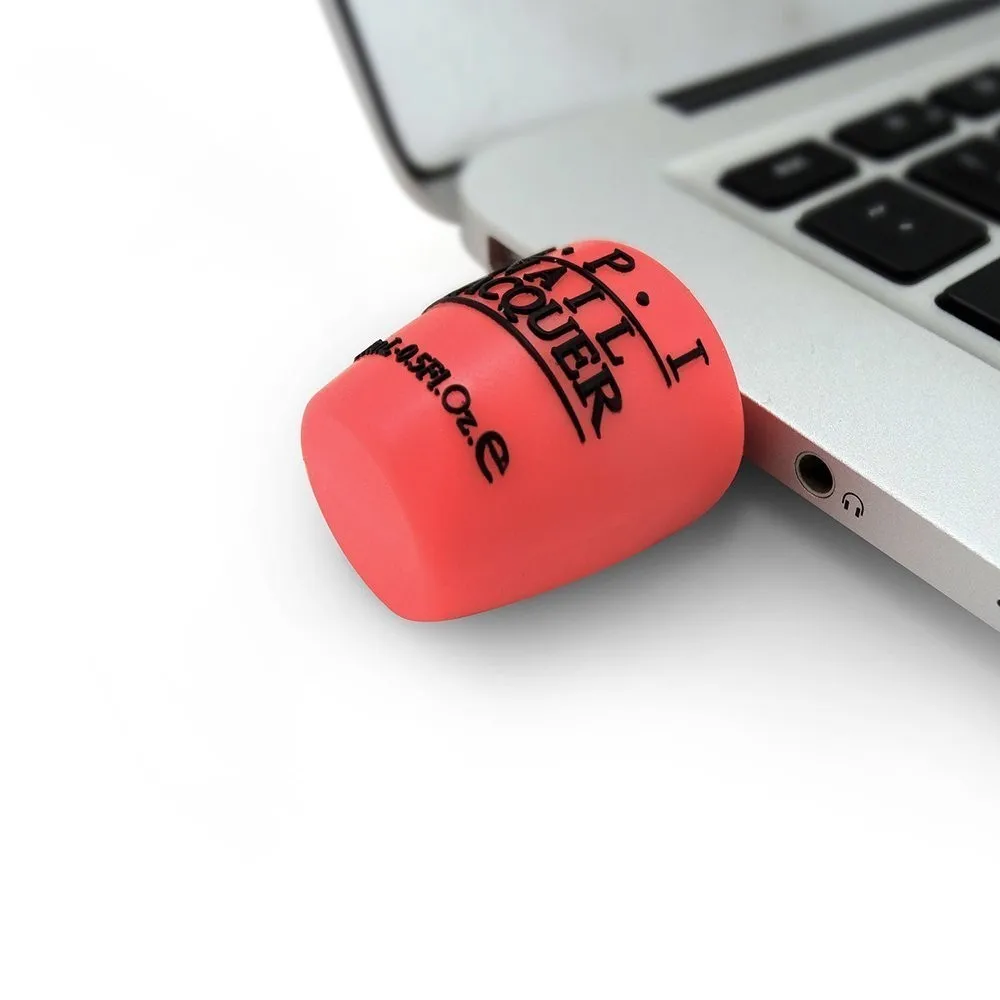 16GB USB 2.0 Flash Drive Unique Nail Polish Bottle Shaped Memory Stick Rose - ANKUX.COM
