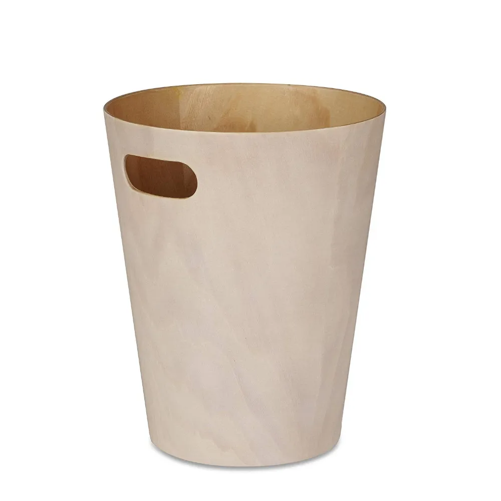 Wood Wastebasket Garbage Trash Can Lightweight Simple Garbage Container Bin For Office,Study