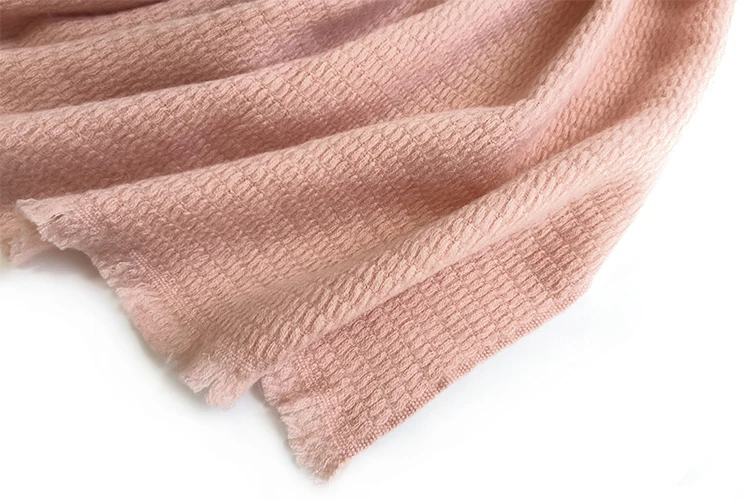2019 Knit Cashmere Crochet Cable Women Wool Knitted Shawl Ladies Scarves Pashmina Knitted Scarf