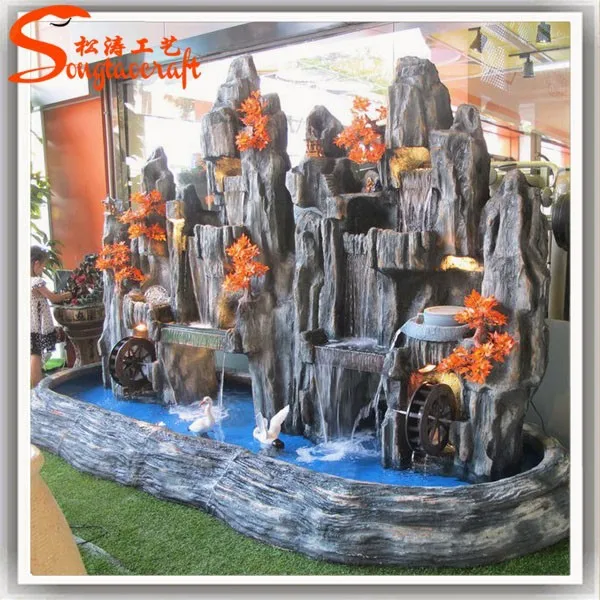 2016 recién diseño de fibra de vidrio cascada de rocas artificial rock