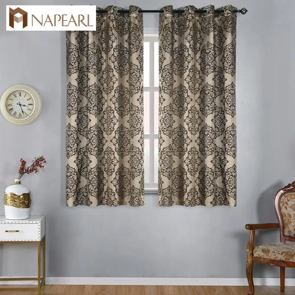 Napearl Short Jacquard Kitchen Curtains Floral Pattern Buy Short