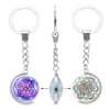 New double-sided rotating key ring, galactic supermoon time jewel, Personality key chain