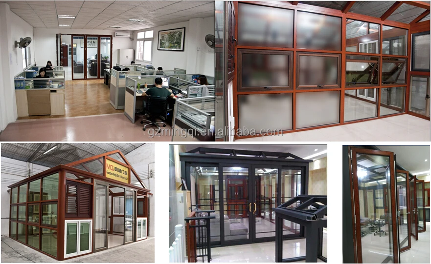 Modern louvered sliding closet doors glass inserts blinds aluminium doors factory