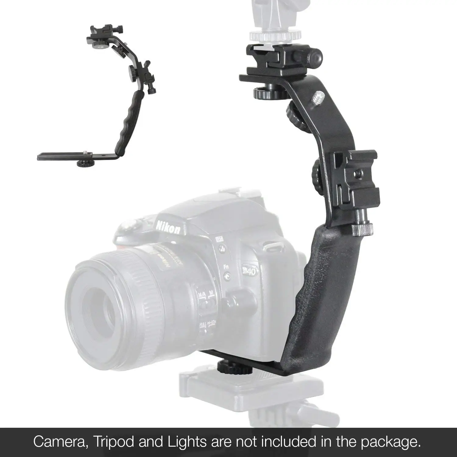 BoxCave Heavy Duty Photography Video L bracket Flashlight Camera Holder with BoxCave Microfiber Cleaning Cloth L-type Bracket