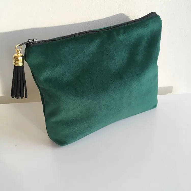 velvet embroidered makeup bag