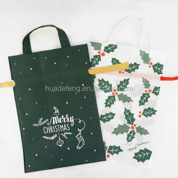 White Color Wine Glass Bottle Packaging Drawstring Handle Bags Pouches ...