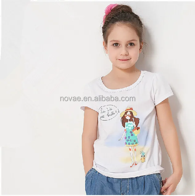 Pretty Girls Printed T Shirts Custom Design Own Kids T Shirt Top