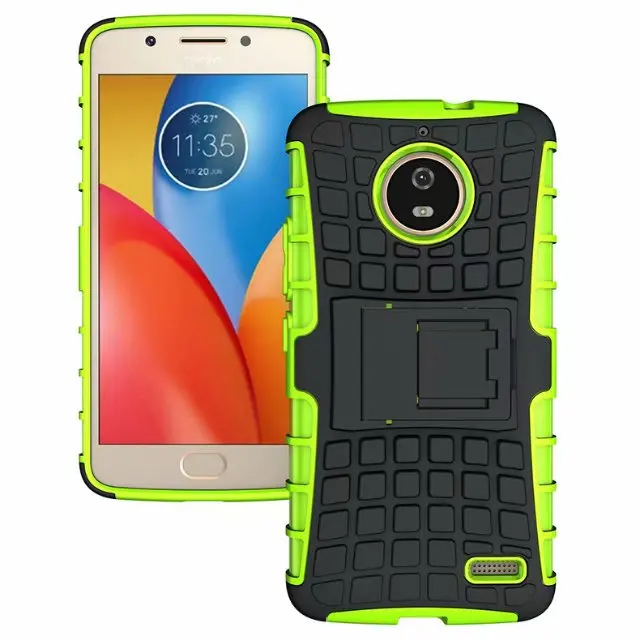 shockproof TPU+PC 2in1 tire pattern bracket cover phone case For Motorola Moto E4