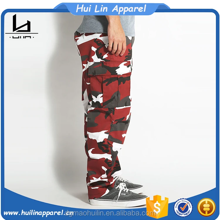 red camo cargo pants