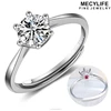 MECYLIFE Kiss Diamond Series Big White Zircon And Small Ruby Inlaying Solid 925 Sterling Ring