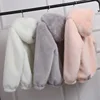 Mink Rabbit Fur Black White Pink Gray Jacket Coat Short Pattern Winter Coat Spring Coat