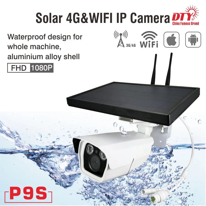 DTY 720P/1080p outdoor wireless solar power  secur ip camera WIFI