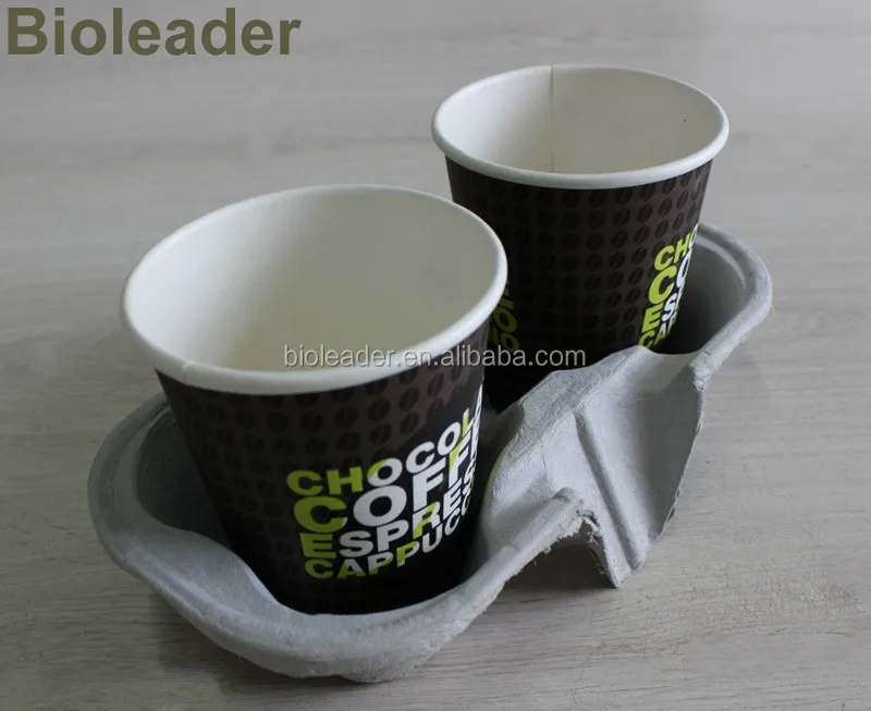 50 Pack Pulp Fiber 4 Cup Drink Carrier Tray Biodegradable Stackable Compostable - Foto 10