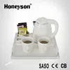 CE/CB/SGS Approved whole-sale small kettles for hotel rooms 0.6L 1.2L with coffee tray