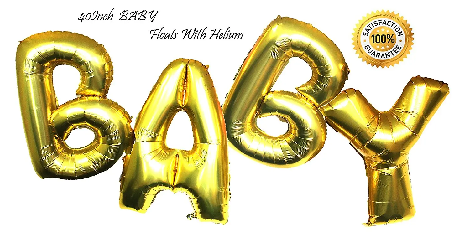 shiny letter balloons