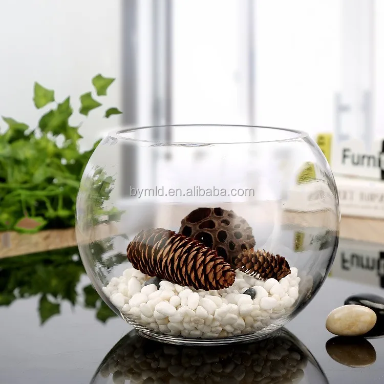 Bowl Vases Wholesale Fish Glass Creative Tabletop Vase Home Decoration