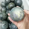 Wholesale natural polished carving labradorite stone spheres crystal ball