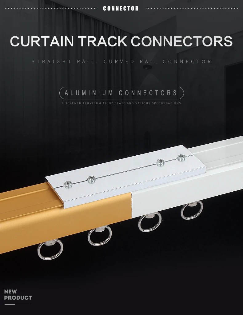 Varied Sizes Aluminium Connectors For Curtain Track Curtain Rails