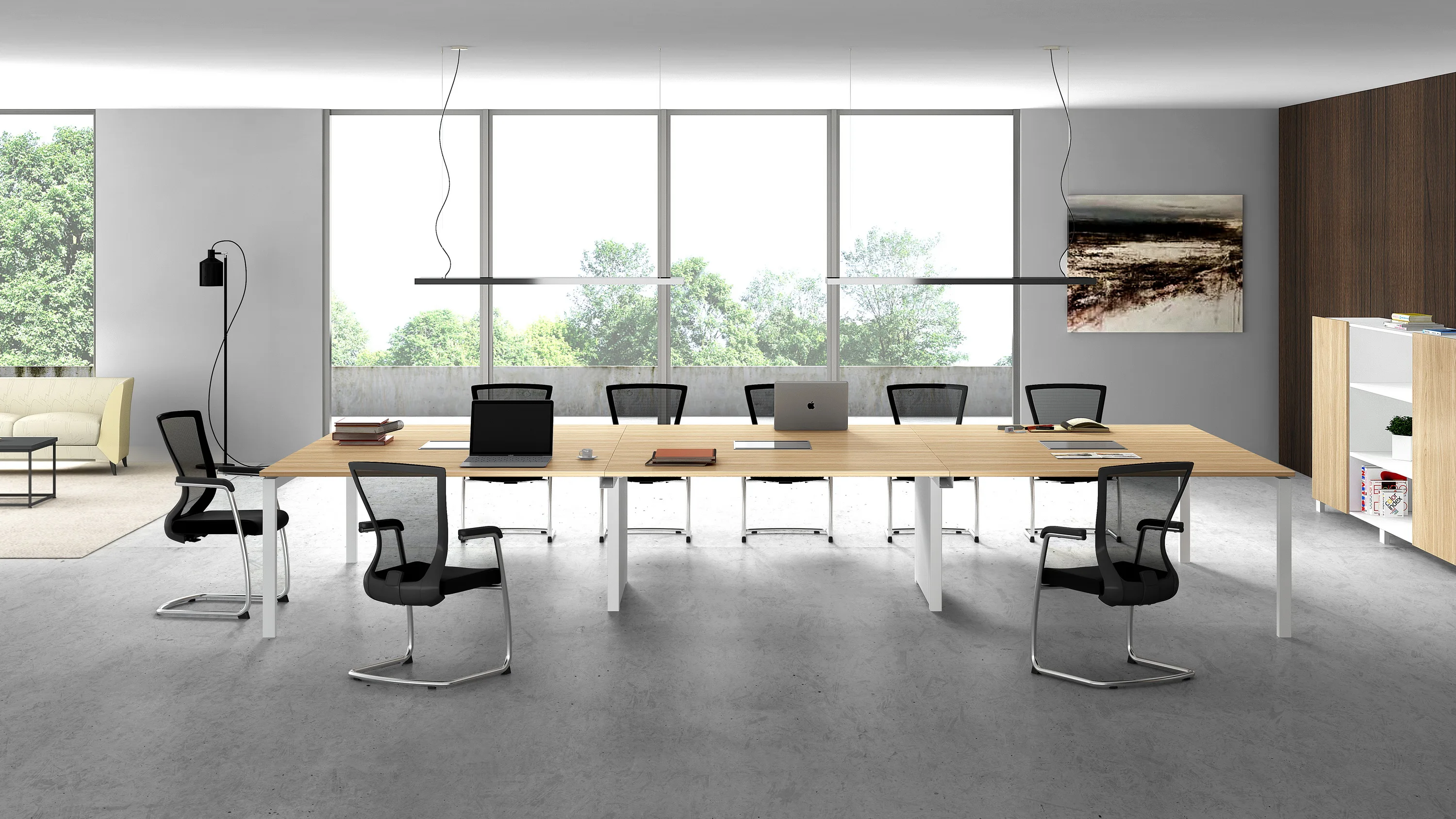 Modern Design White Small Office Meeting Room Table With Wire ...