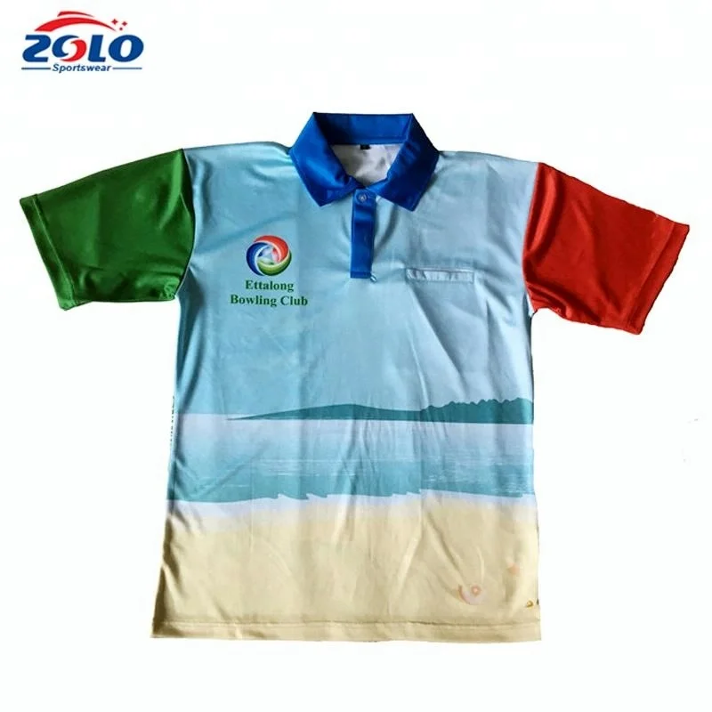 Custom Made Quickly Dry Sublimation Bowling Polo Shirts Fit Shirt Product On