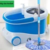 New design big bucket 360 rotation Spin easy fabric mop head with two wheels
