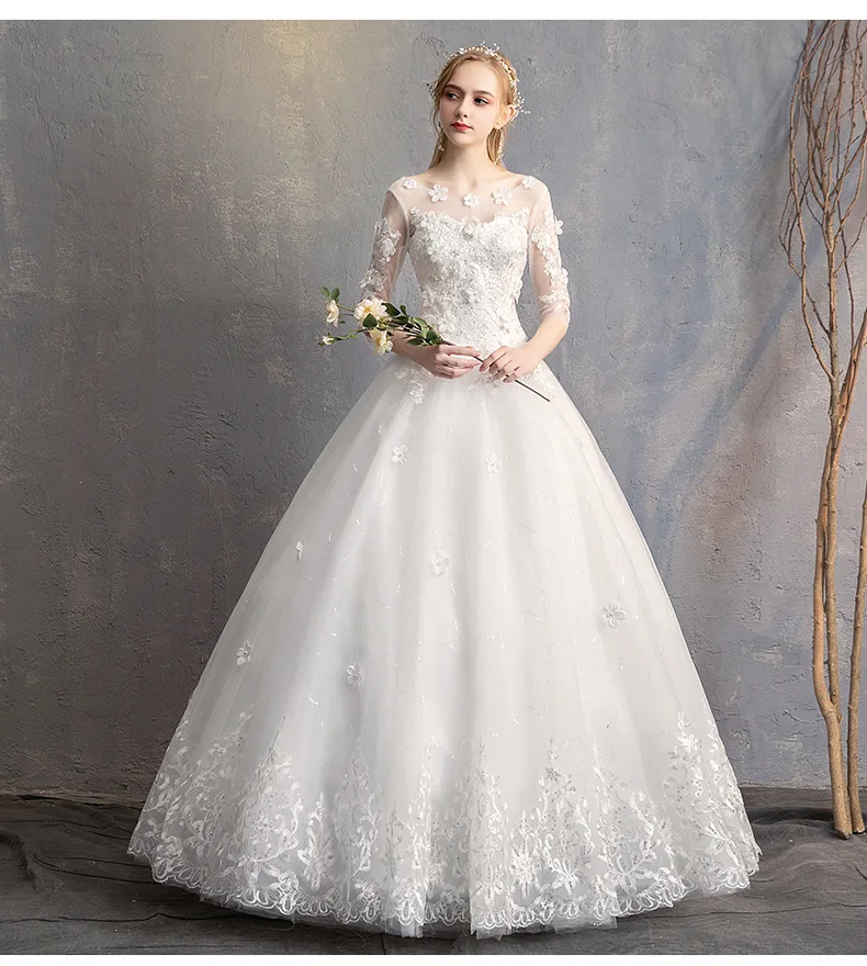 Korean Bride Wedding Dress Qi Large Size Slim Wedding Dress Custom ...