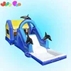 New designed commercial inflatable dolphin fun bounce house combo with pool